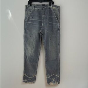 PRPS Distressed Striped Black and White Jeans